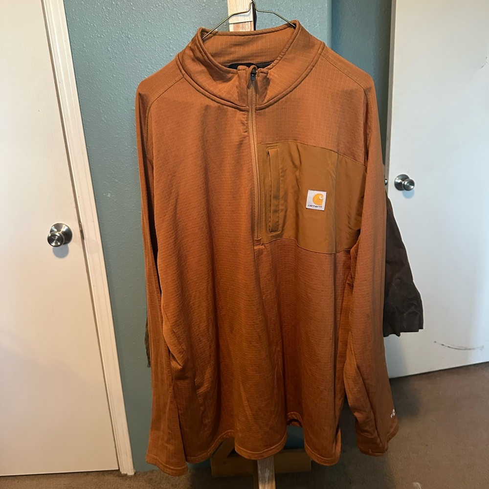 Men’s Carhartt Relaxed Fit Pullover in Brown 2XL
